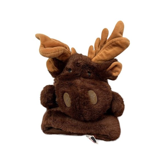 Vintage Mary Meyer Moose Hand Puppet Plush Stuffed Animal 1999 90s Antlers Brown - Picture 1 of 8